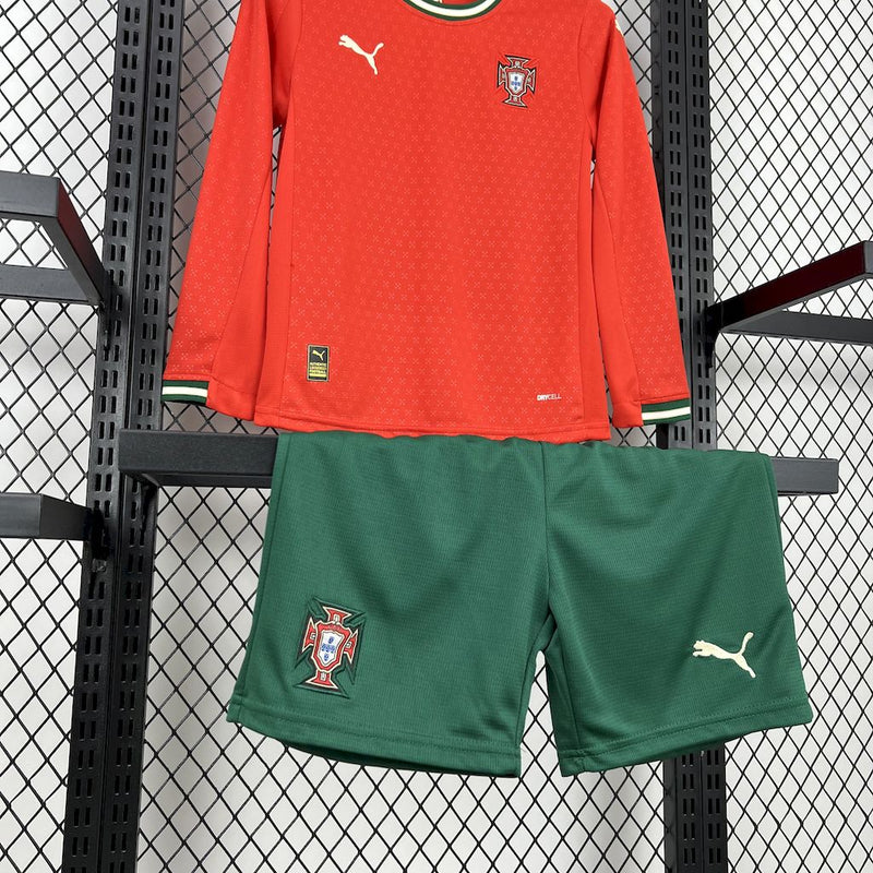 Kit Infantil Portugal Home 25/26 - Manga longa